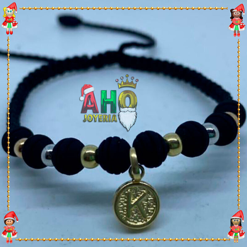 Pulsera Tejida Macrame Con Letras y Nombres en Oro18k