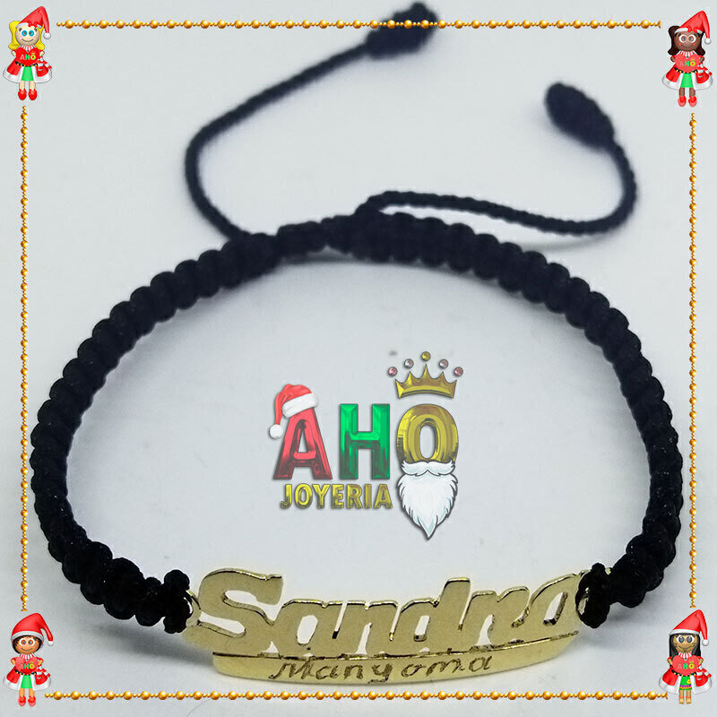 Pulsera Tejida Macrame Con Letras y Nombres en Oro18k