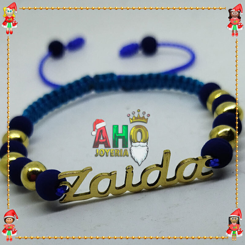 Pulsera Tejida Macrame Con Letras y Nombres en Oro18k