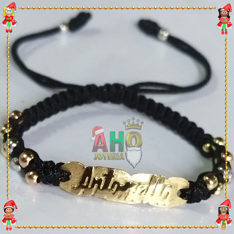 Pulsera Tejida Macrame Con Letras y Nombres en Oro18k