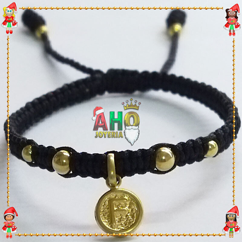 Pulsera Tejida Macrame Con Letras y Nombres en Oro18k