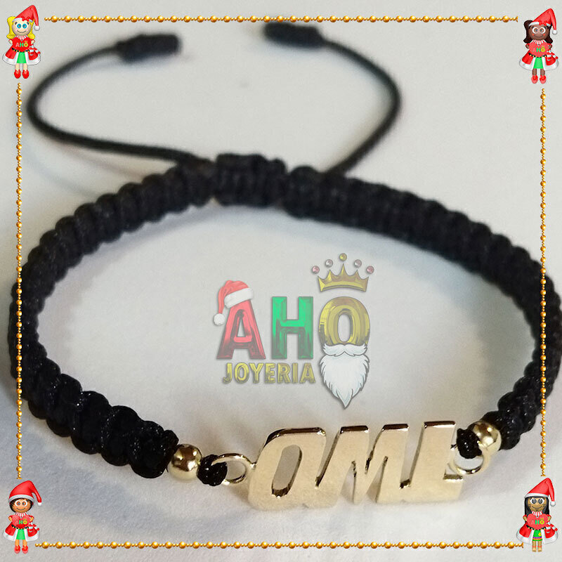 Pulsera Tejida Macrame Con Letras y Nombres en Oro18k