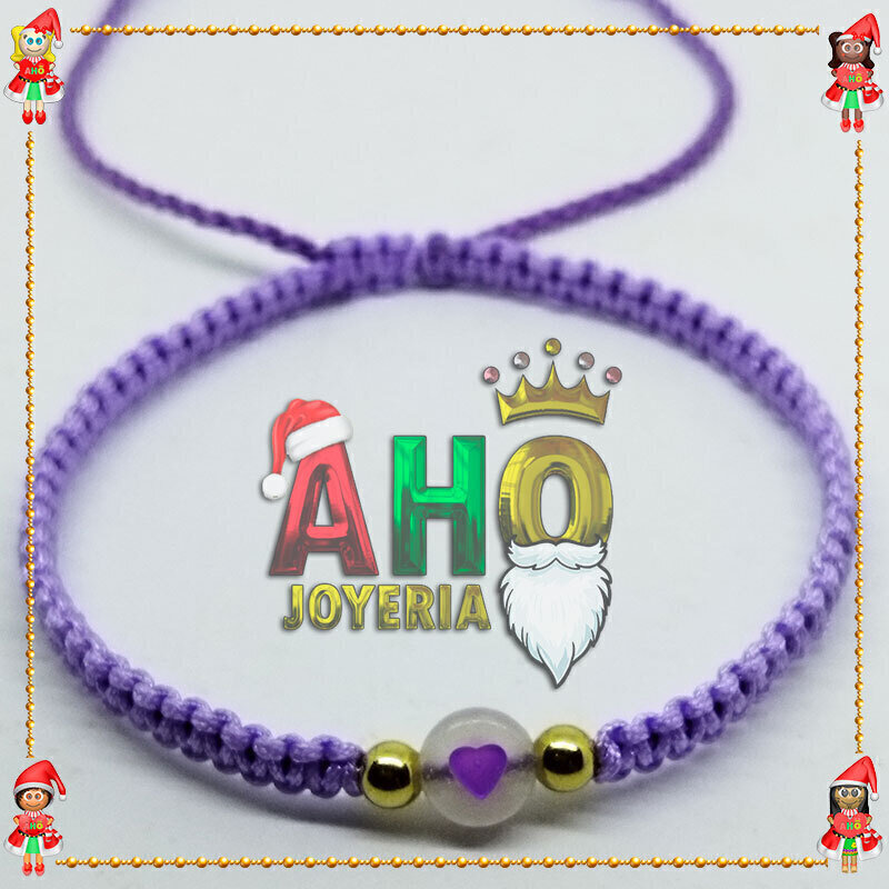 Pulsera Tejida Macrame Con Letras Acrilicas Oro18k