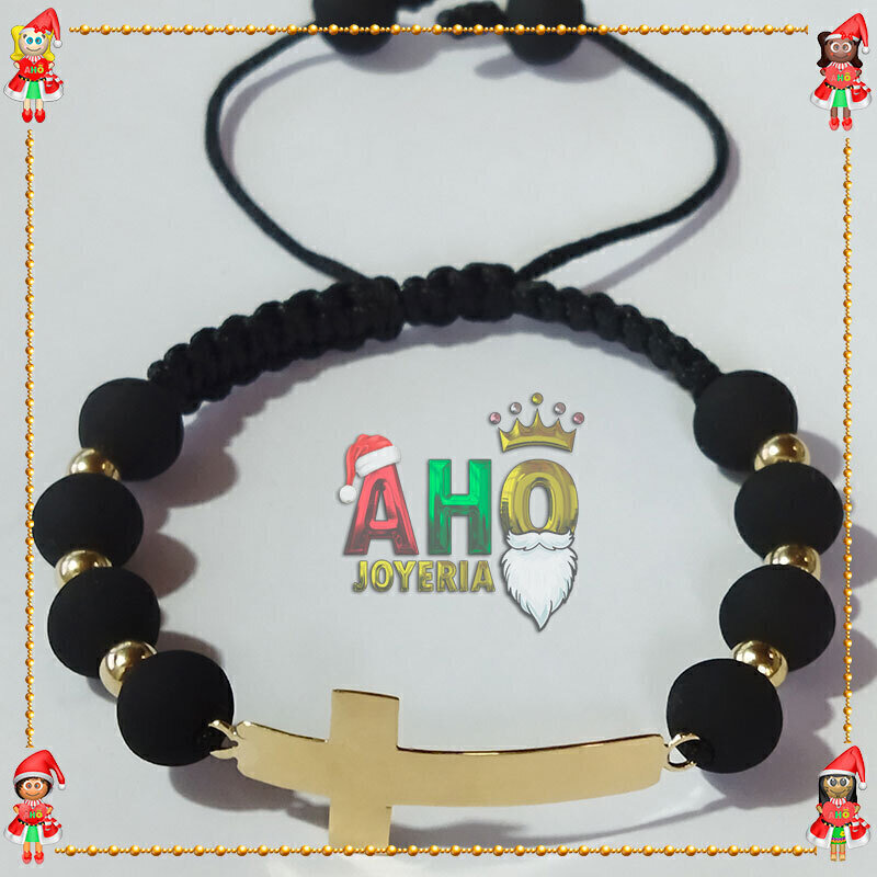 Pulsera Tejida Macrame Con Dije Oro18k