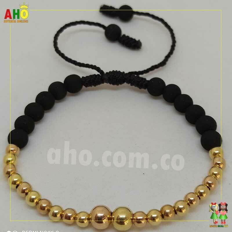 Pulsera Tejida Macrame Oro18k