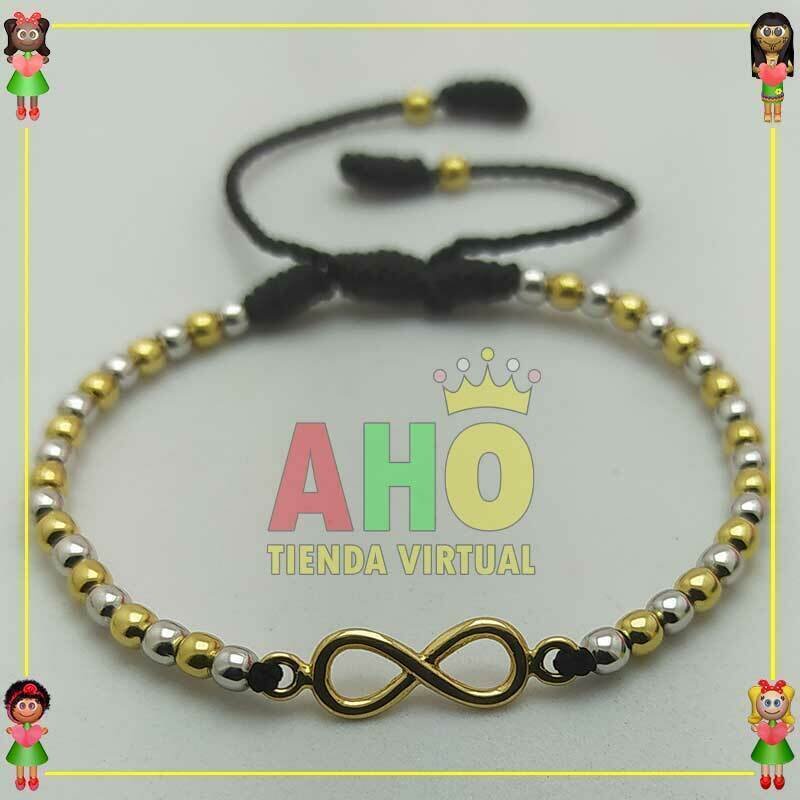 Pulsera Tejida Infinito Macrame Oro18k