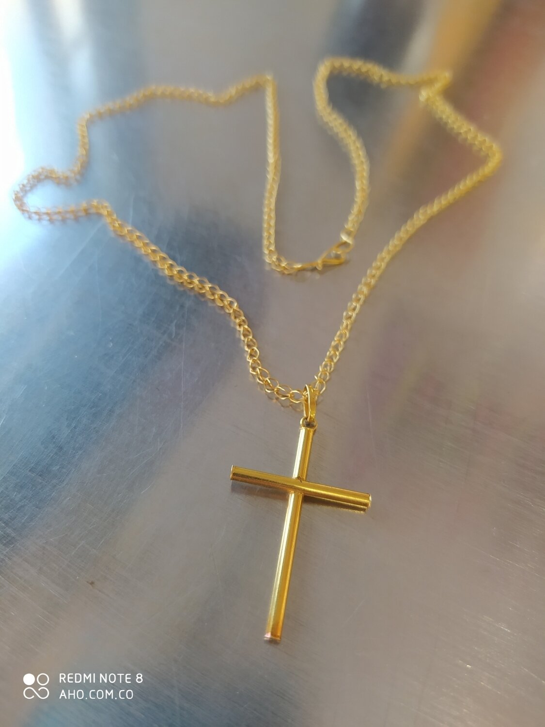 Cadena y dije Cruz Niños Oro18K