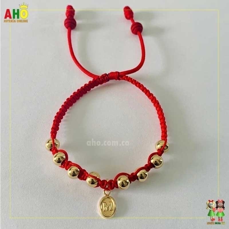 Pulsera Tejida Macrame Con Letras y Nombres en Oro18k