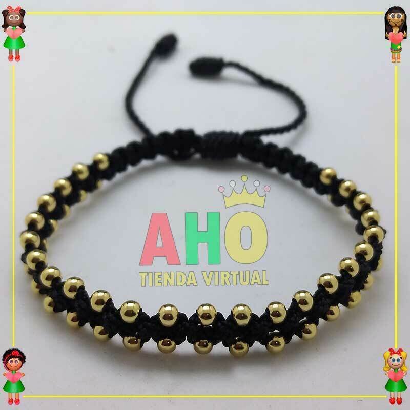 Pulsera Tejida Macrame Oro18k