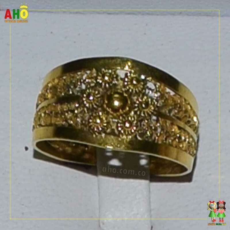 Anillo Semi Tubo Filigrana Oro18k