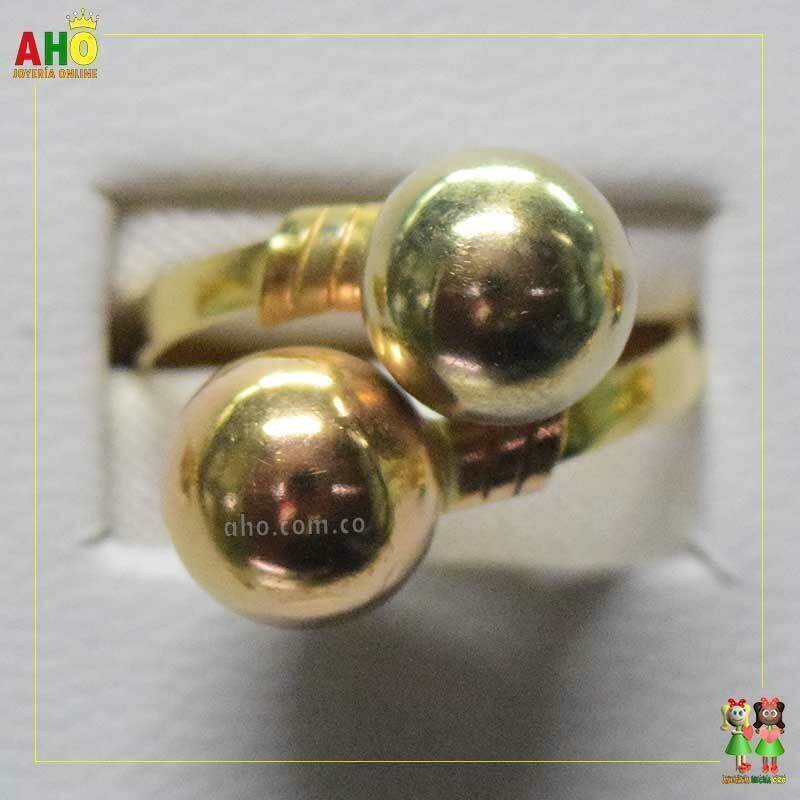 Anillo Tu y Yo 3 Oros Oro18k