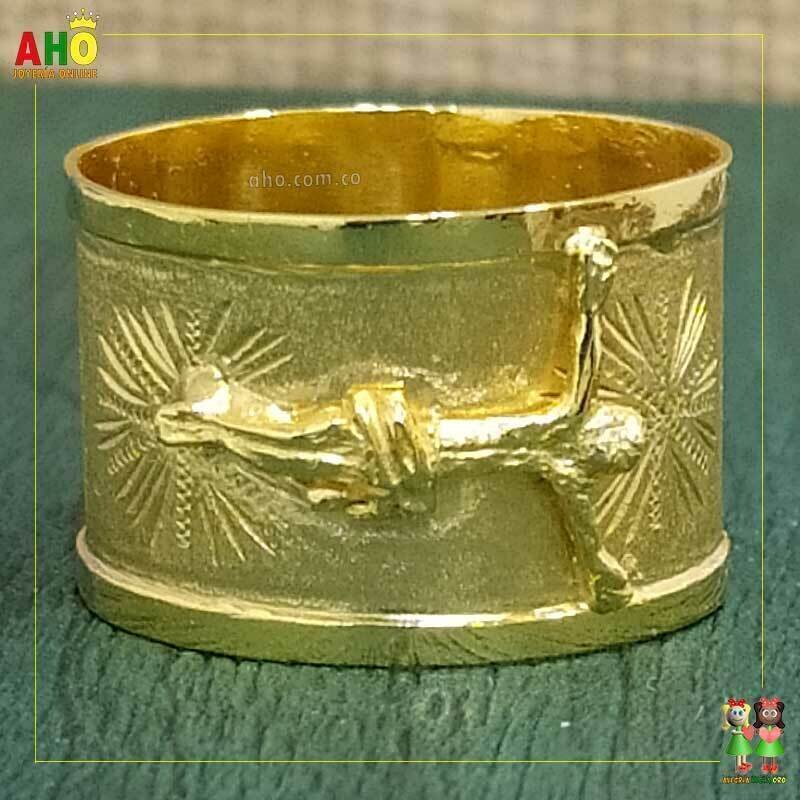 Anillo Tubo Cristo Oro18k