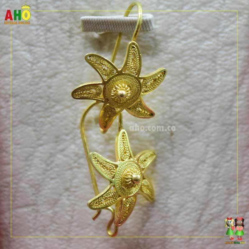 Aretes Estrella arte chocoano Oro18k