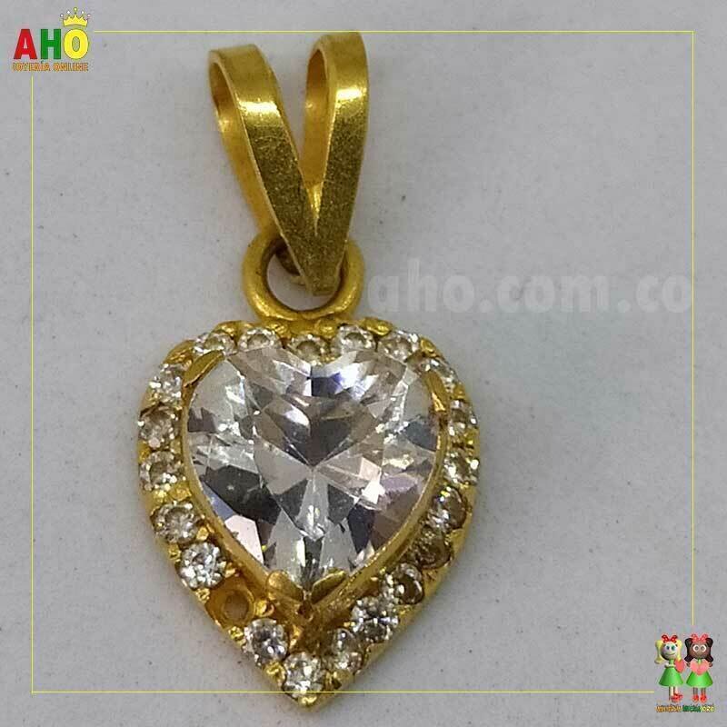 Dije Corazon piedra Oro18K