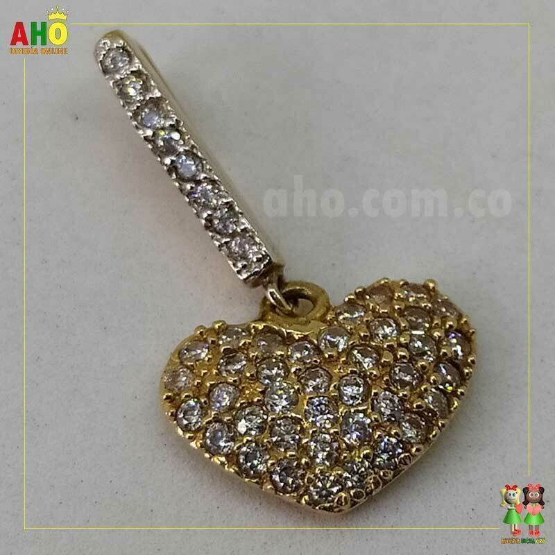 Dije Corazon piedra Oro18K