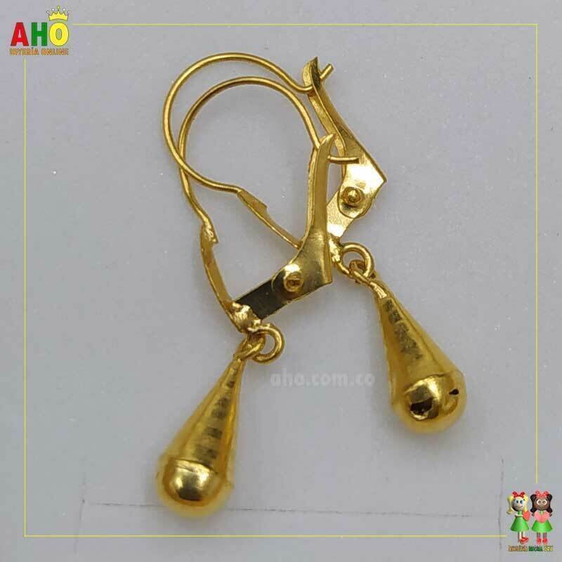 Aretes Lagrimas Niños Oro18k