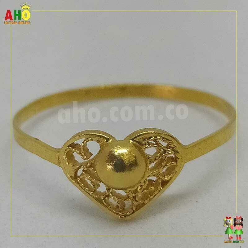 Anillo Niños filigrana Corazon Oro18k