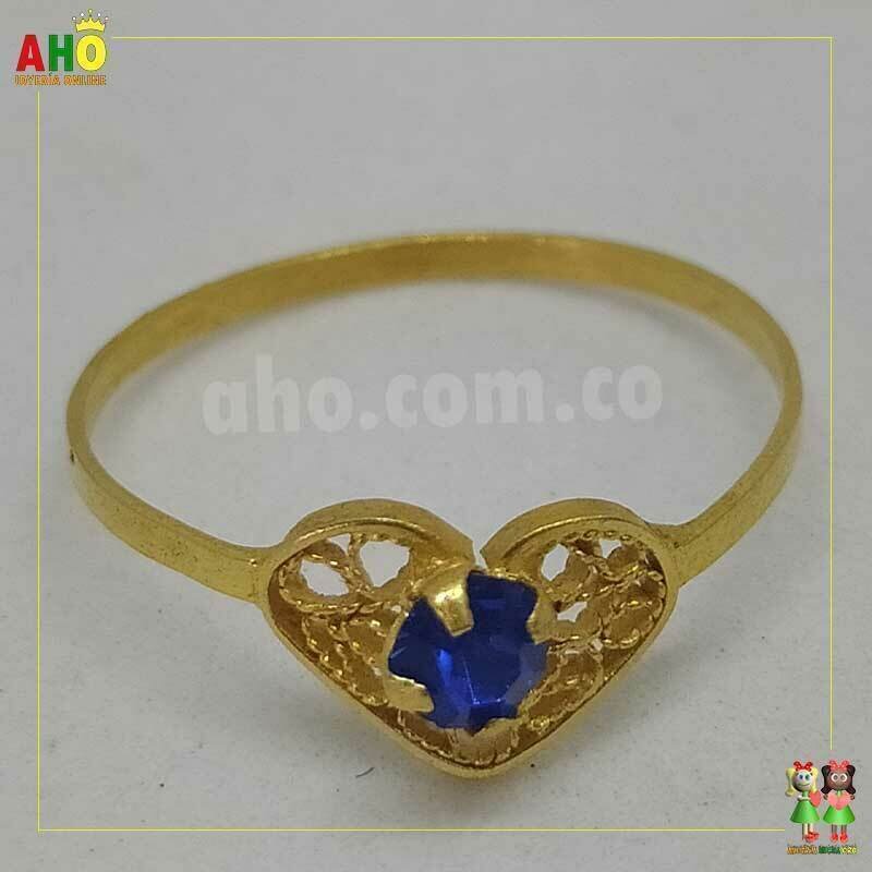 Anillo Niños filigrana Corazon Oro18k