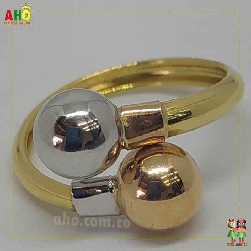Anillo Tu y Yo 3 Oros Oro18k