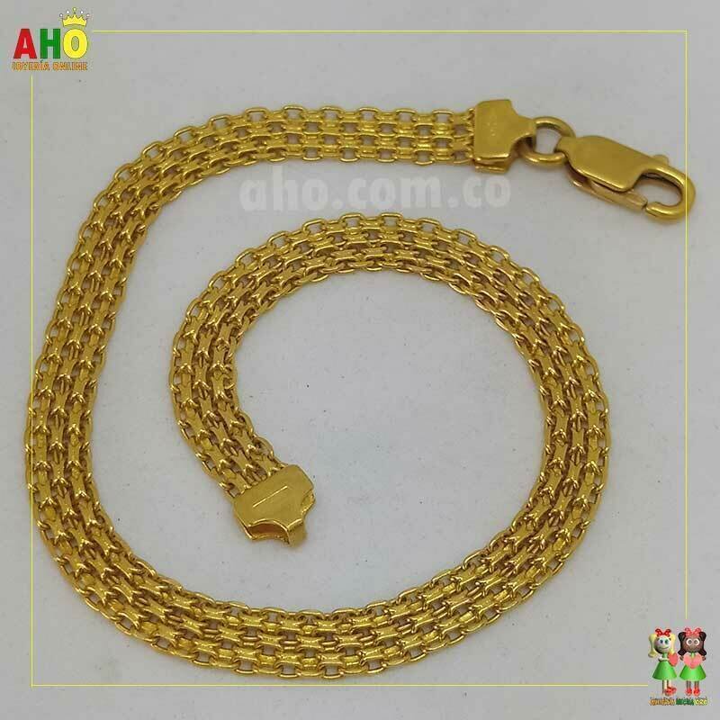 Pulsera Espejo 3 rieles Oro18k