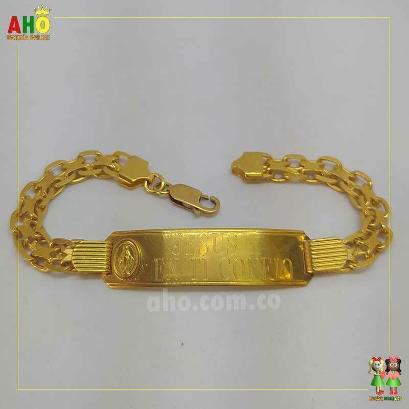 Pulsera Espejo Placa Oro18k