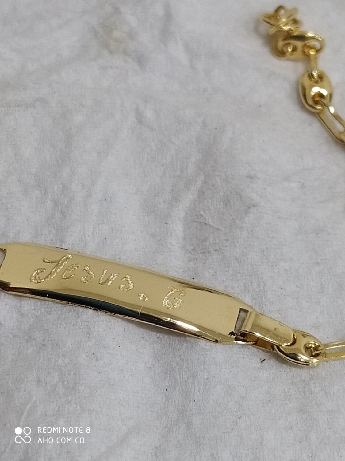 Pulsera Niños con placa Oro18k