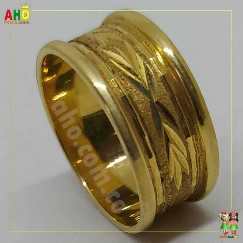 Anillo semi tubo Oro18k