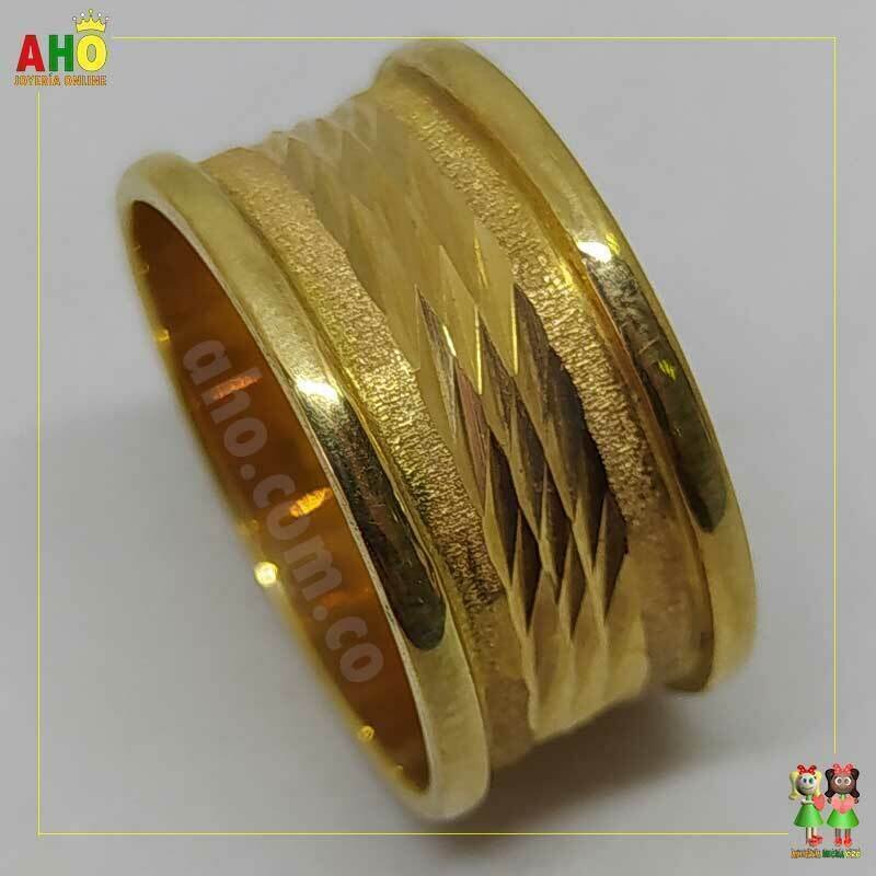 Anillo semi tubo Oro18k