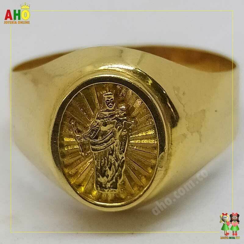 Anillo Virgen 3 Oros para Hombre Oro18k