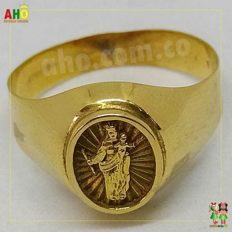 Anillo Virgen 3 Oros para Hombre Oro18k