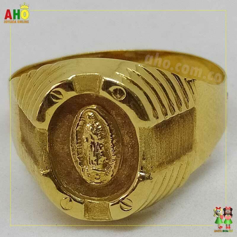 Anillo Virgen 3 Oros para Hombre Oro18k