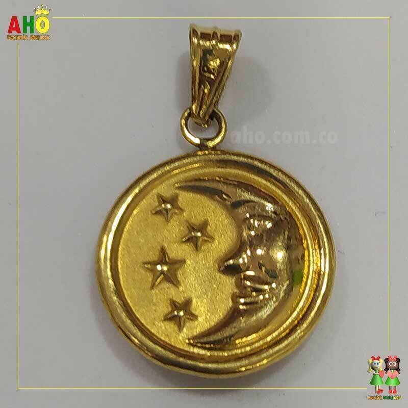Dije Luna y sol Oro18k