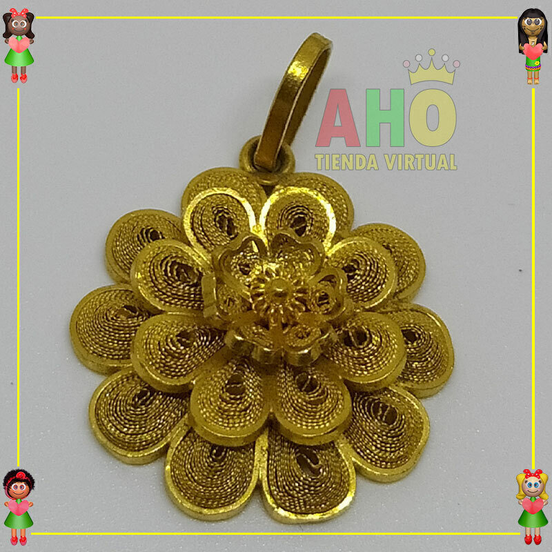 Dije Flor Filigrana Oro18K