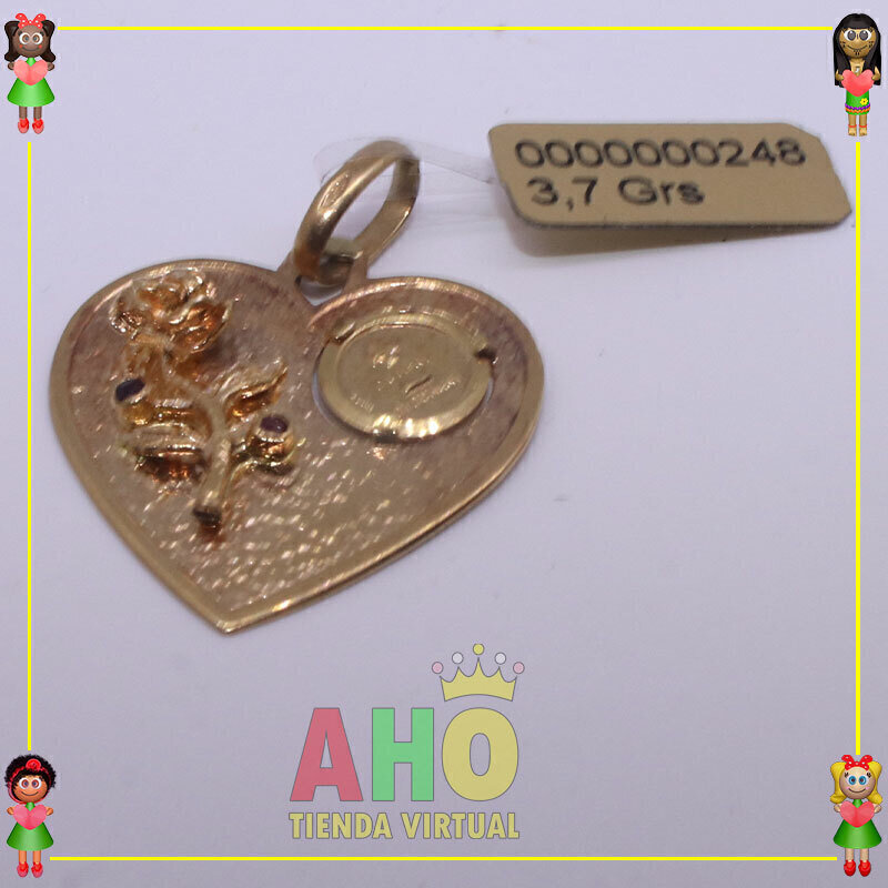 Dije Corazon flor Oro18K