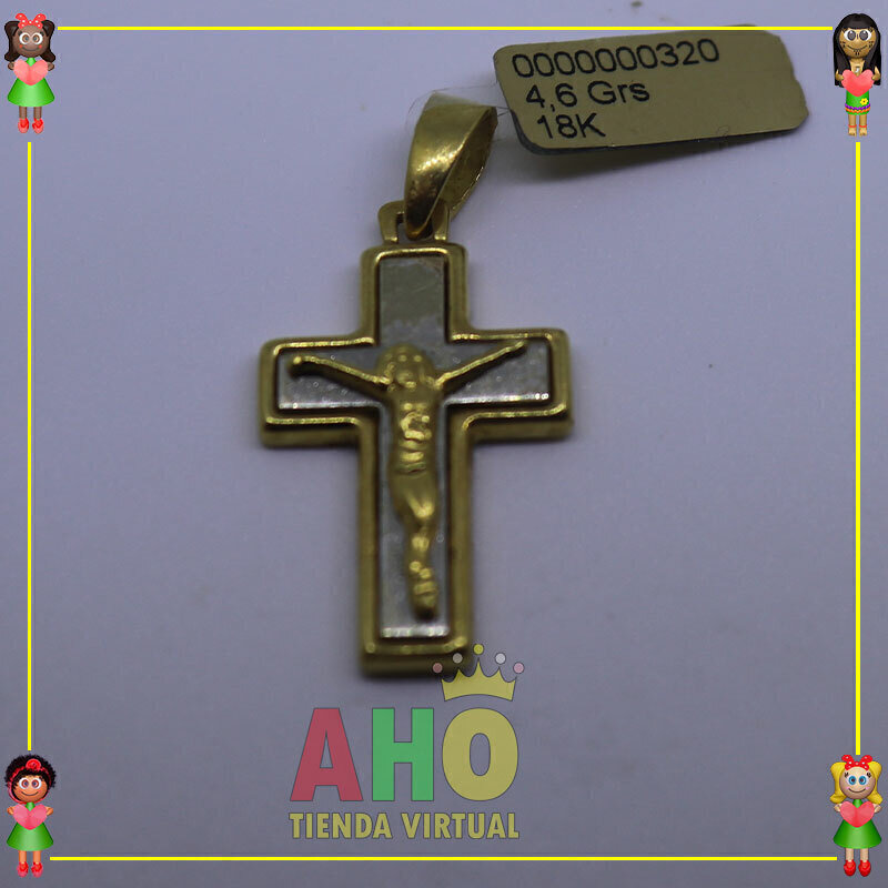 Dije Cristo Oro blanco Oro18K