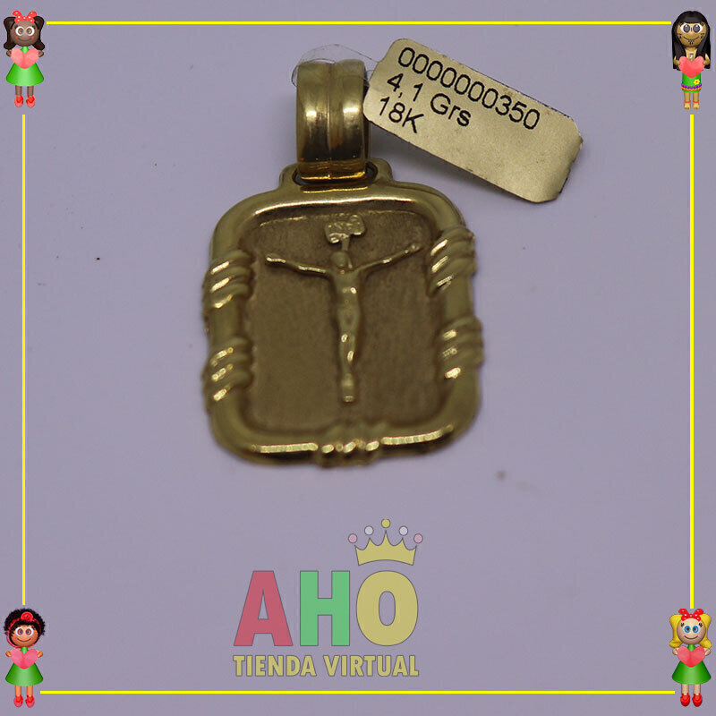 Dije placa Cristo Oro18k