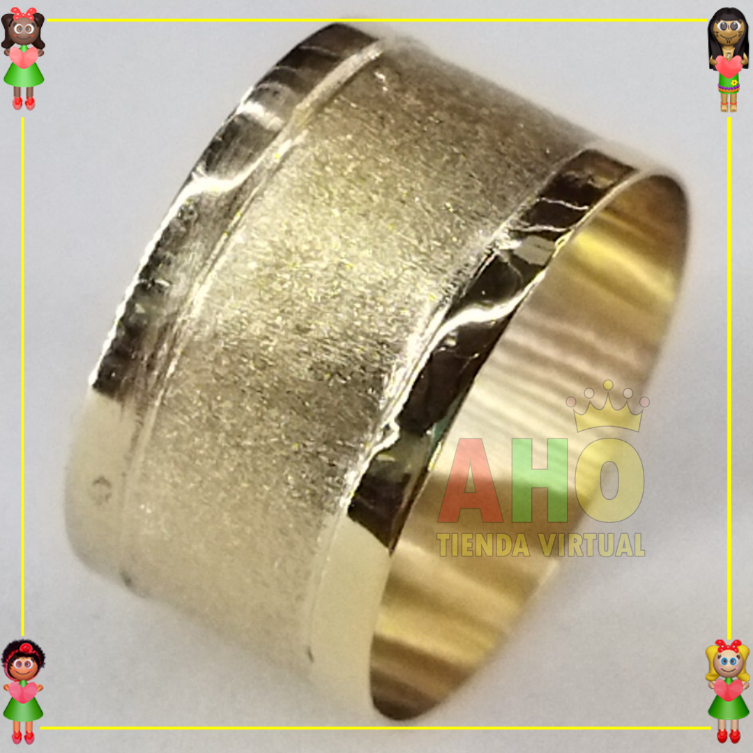 Anillo semi tubo Oro18k