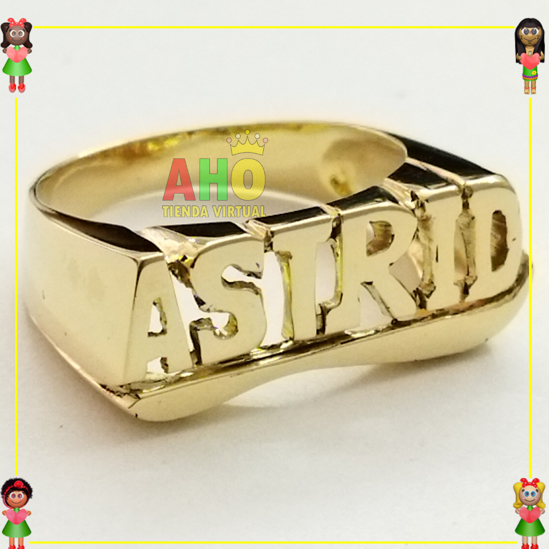 Anillo Nombre Astrid Oro18k
