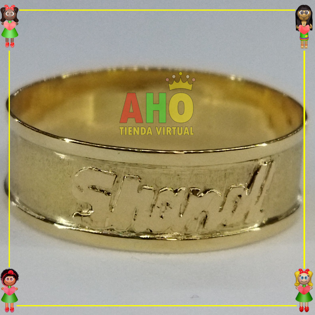 Anillo semi tubo Oro18k
