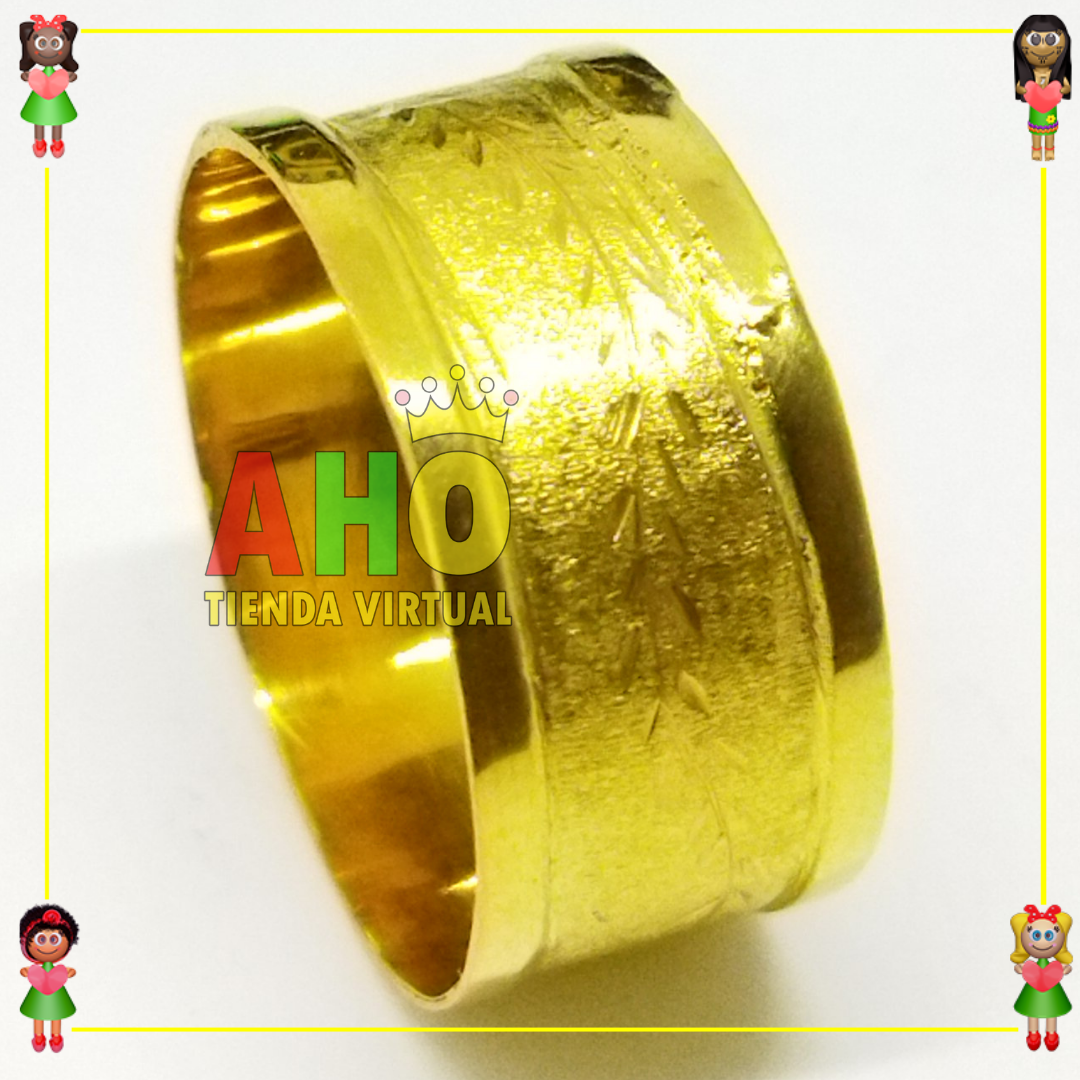 Anillo semi tubo Oro18k