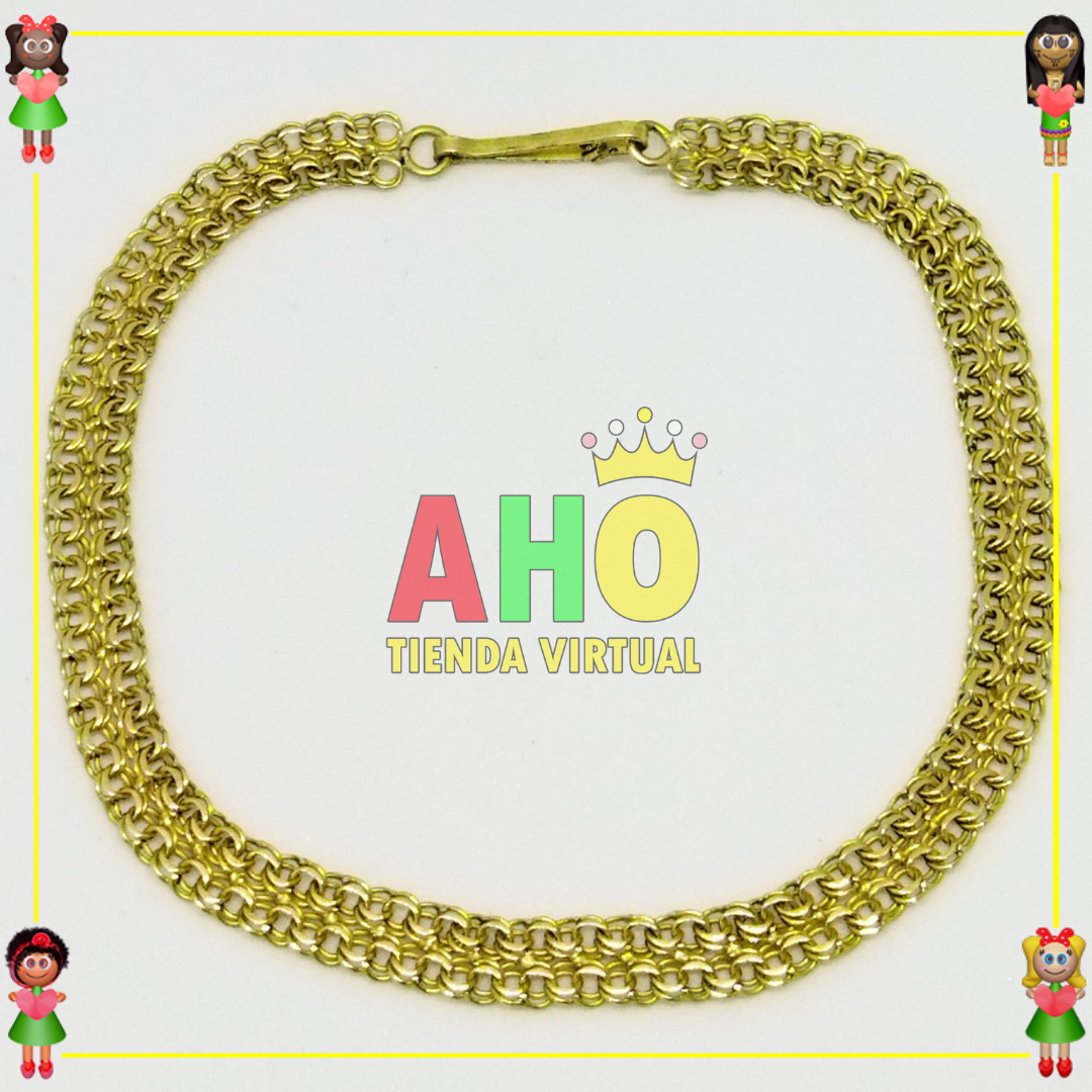 Pulsera Tejido Chino Oro18k