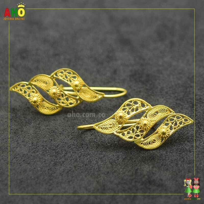 Aretes en Arte Filigrana Oro18k