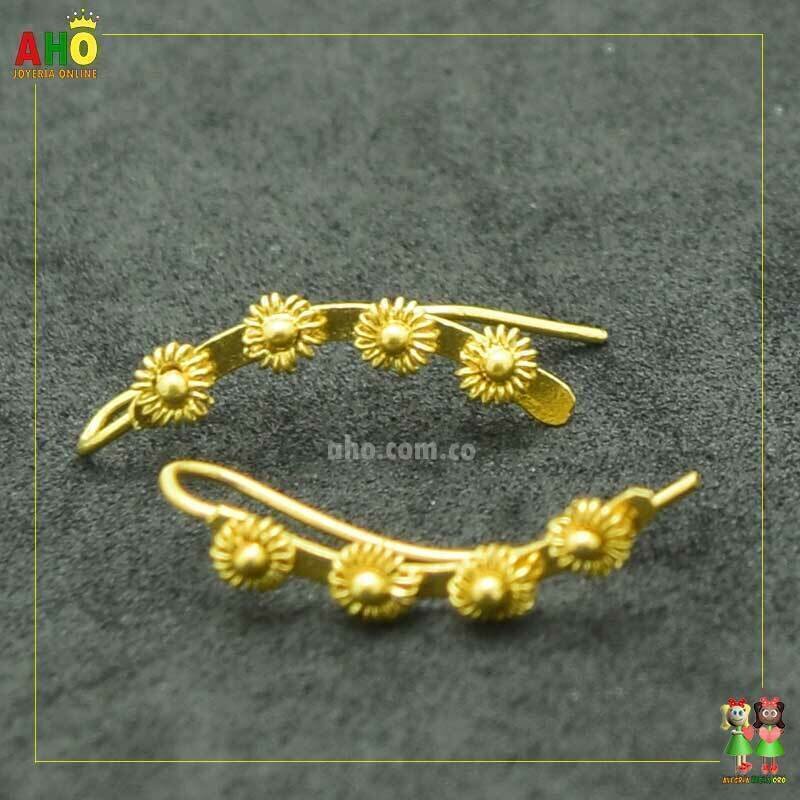 Aretes Pinzas Tomatillos Oro18k