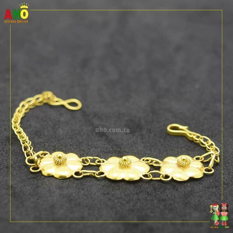 Pulsera Flor Espartillo Oro18k