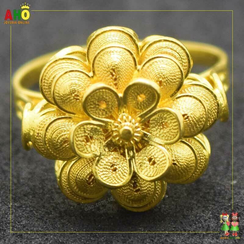 Anillo Filigrana Arte Chocoano Semi Tubo Oro18k