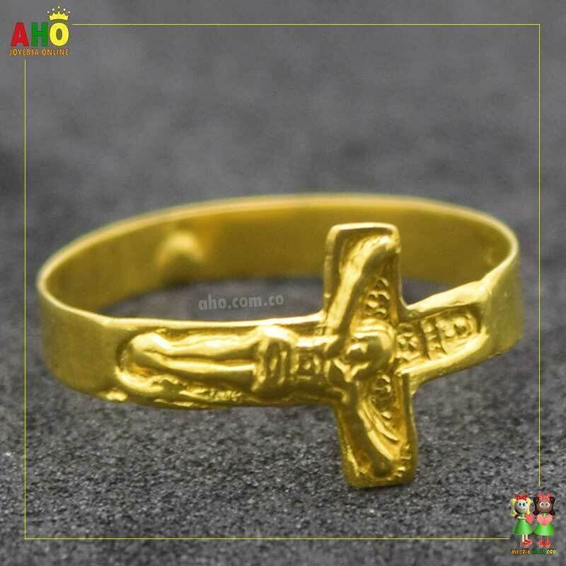Anillo Cristo Niños Oro18k