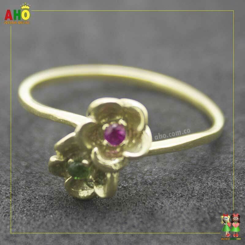 Anillo Compromiso Flores Sortija Oro18k