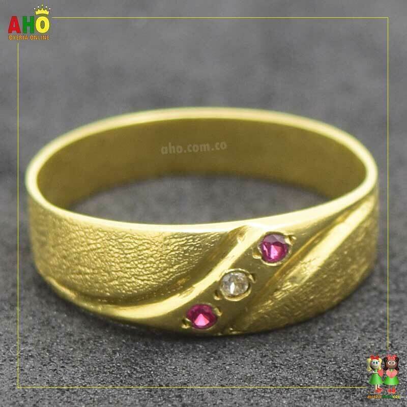 Argolla Con piedras Oro18K