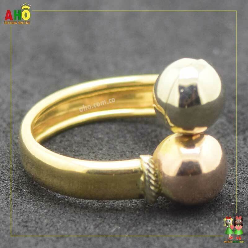 Anillo Tu y Yo 3 Oros Oro18k