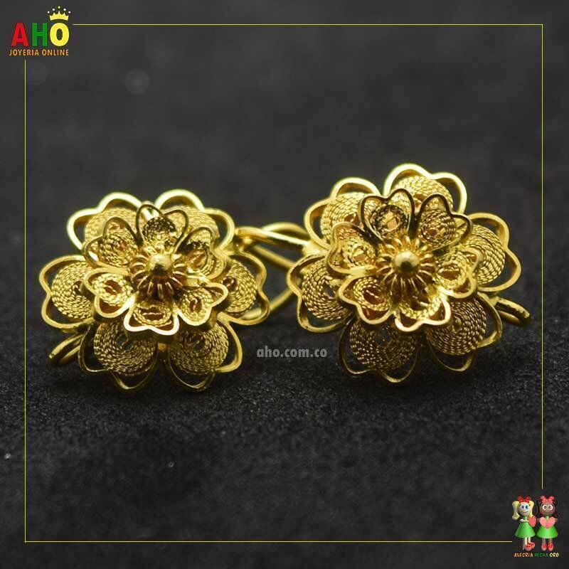 Aretes Filigrana Arte Chocoano Oro18k